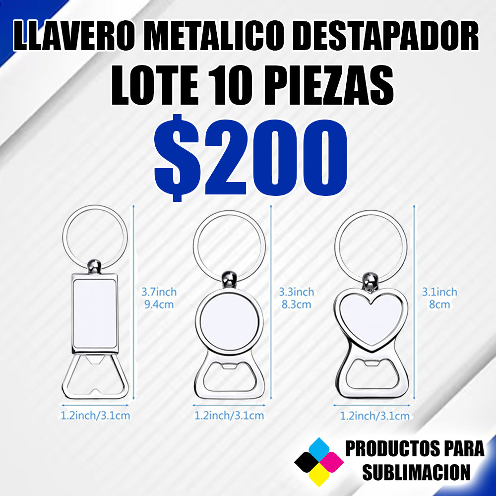 LLAVERO DESTAPADOR METALICO 10 PIEZAS